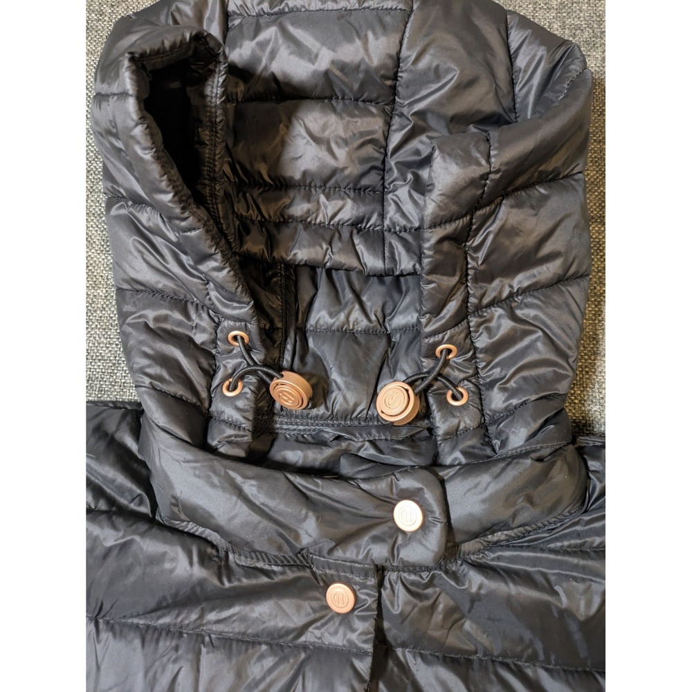 Bernardo Primaloft Quilted Puffer Jacket Womens Black XS Hooded Zip Down Coat - Picture 5 of 10